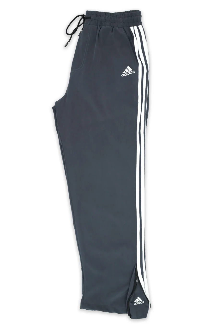 Loose Bottom Zip Style Imported Sportswear Trouser - Gray 3 Line - Image 4